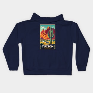 A Vintage Travel Art of Tucson - Arizona - US Kids Hoodie